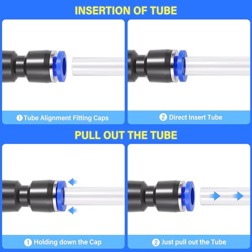 TAILONZ PNEUMATIC 30 pcs Straight Push Connectors Plastic Quick Release Connectors Air Line Fittings for 1/4 5/16 3/8 Tube (2 Way) - size: 1/4''OD/5/16''OD/3/8''OD, style: 30PCS
