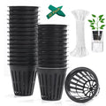 ORIMERC 2 inch Net Cups Pots 30 Pack with 30 feet Self Watering Wick & 30 Plant Labels for Hydroponics Aquaponics Planter Indoor Outdoor Growing Baskets Slotted Mesh UV Resistant & BPA Free - size: 2 inch (30 Pack)