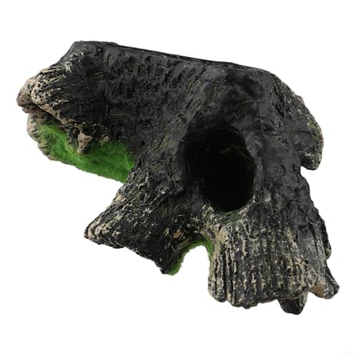 Resin Aquarium Moss Tree House Decoration for Fish Tank Cave Hideout – Natural-Looking Vivid Green Aquascape Ornament for Freshwater & Saltwater Tanks, Easy to Clean Style 1 - color: A