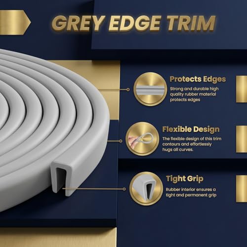 Kingdder Rubber Edge Trim 1/16" U Channel Sheet Metal Edge Protector Door Seal Strip Guard Weather Resistance Fits for Car Doors Steel Plates Glass Hatches Table Corners(10 Feet Long, Grey) - size: 1/16" U ,10 Feet Long