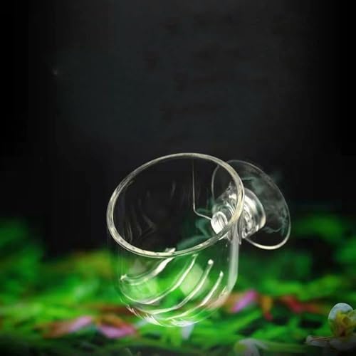 2 Pcs Aquarium Plant Pot, Glass Fish Tank Plants Holder Aquarium, Decoration Plants Cup with Suction Cups for Fish Tank Ornament Décor, Plastic