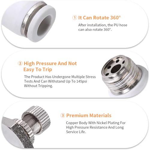 5Pcs Push to Connect Air Flow Control Valve, White 5/16in Tube OD x 1/2" Male Thread 90 Degree Elbow Speed Control Valve Pneumatic Connector Quick Fittings - size: Male Thread G1/2 x White_Standard (5pcs)