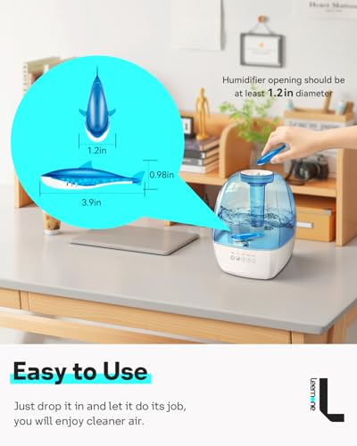 Leemone Humidifier Cleaner Shark, Demineralization Float Shark Compatible with All Humidifier and Fish Tank(6Pack) - color: Fish-6p Blue