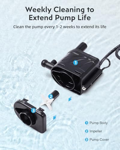 Aquarium Replacement Water Pump 2.0: Aquarium Accessories Small Ultra Silent Water Pump, ONLY Compatible with 2 Gal URUQ Beta Fish Aquariums Black (ASIN: B0G38MTN4K, B0G8J6LY4Q) - color: Pump 2.0 - Black