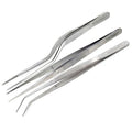 Lab Tweezers High Precision Forceps, 6" (15.2 cm), Fine Strong Point tweezers, Stainless Steel (6" Set of 3pcs) - size: 6" Set of 3pcs