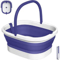 Nekteck Foot Soaking Tub Collapsible Bucket for Foot Bath Soak Tub, Feet Basin Soaker with 138 Acupressure Nodes and Pumice Stone for Feet Health Foot Spa, Gifts for Men Women Dad Mom, Purple - color: Purple