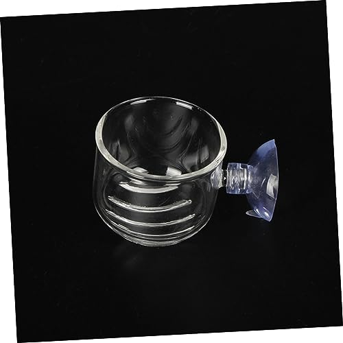 BESPORTBLE 2-piece Glass Feeding Cup for Fresh Saltwater Aquariums Fish Feeder Suction Cup Ideal for Brine Shrimp Eggs Aquarium Equipment Supplies Size s