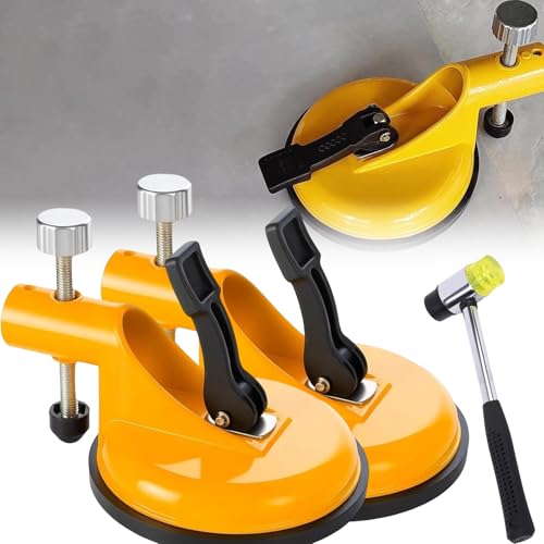 Adjustable Height Setter - Professional Countertop Leveling Tool, floor gap fixer tool, suction cup leveler for Flooring Gap Fix, Stone Slab Alignment, Repair & Seam Leveling (2pcs yellow) - color: 2pcs Yellow