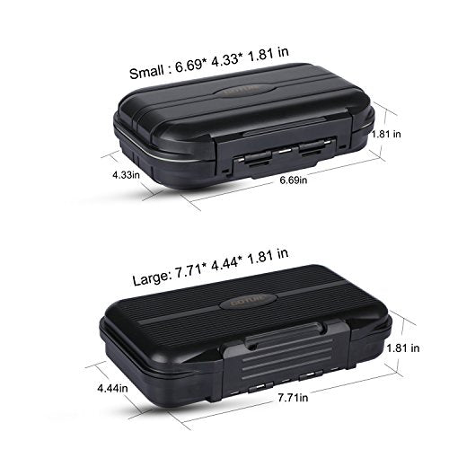 Goture Small Fishing Tackle Box Organizer with Waterproof Technology Fixed Compartments Clear Plastic Lure Bait Storage Case for Saltwater and Freshwater Anglers 7.71 x 4.44 x 1.81 Inches Black - color: Black SMALL(Size: 7.71'' L X 4.44'' W X 1.81'' H)