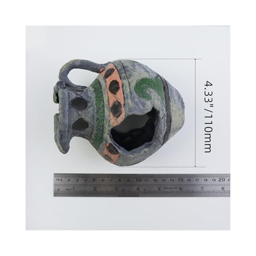 1 Pcs Aquarium Decorations Rock, Fish Tank Resin Ornaments, Shrimp Hollow Hideout House, Fish Shrimp Tank Decor Cave for Hiding, Teapot Design - size: 5.5"x4.33"x4.5"/140x110x115mm(LxWxH)