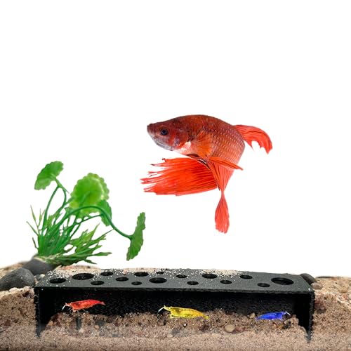 Slim Shrimp Breeding Protector | Shrimp Breeding Cave Aquarium Tunnel | CTWPets (Black)