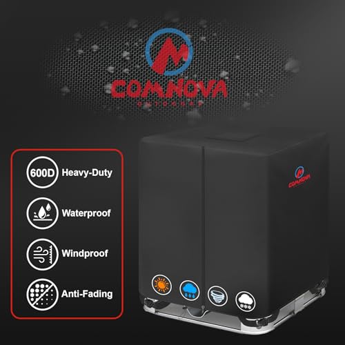 Comnova IBC Tote Cover 275 Gallon - 600D Water Tank Cover for IBC Container with Zipper, Heavy Duty & Waterproof Protective Covers Fit for Outdoor 1000L Garden Water Tank, All-Weather Protection - color: Black - 47.2"L x 39.4"W x 45.7"H