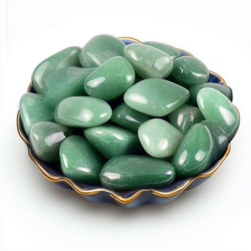Polished Aventurine Crystal Bulk - 0.8" Colorful Tumbled Stone Chips Rocks, 7 oz Crushed Sea Glass Large Stones for Healing, Reiki, Crafting, Home Decor - color: Aventurine, size: 0.8"