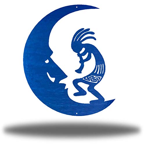 Riverside Designs Kokopelli Wall Art Steel Outdoor Decor | Heavy-Duty and Waterproof | Made in USA (Blue, 36" L x 29.5" W) - color: Blue, size: 36"L x 29.5"W
