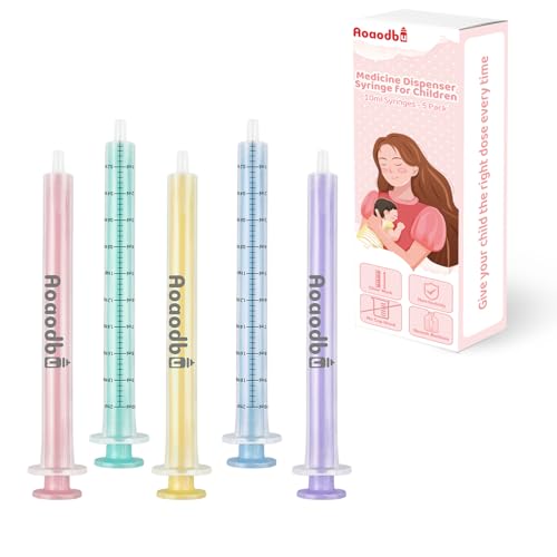 Baby Medicine Dispenser Syringe For Children,Oral Syringes, Liquid Plastic Syringe Without Needle,Leak proof Dosing Tools,5 Uniquely Colour Syringes - 5 Pack - size: 5 Pack
