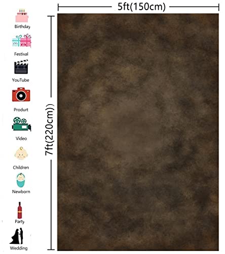 5x7ft Dark Brown Mottled Texture Photography Backdrop for Portrait Photo Studio Prop Abstract Background for Photographyer - color: TT-S0312, size: 5x7ft