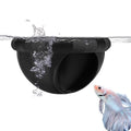 Floating Betta Hide Ring, 7x7x4cm/2.76x2.76x1.57 Inch Floating Betta Skins Shrimp Cave Aquarium Hammock Decor Fish Tank Hideout Feeders Spots Toys Accessories for Fish Safe Resting (Black)