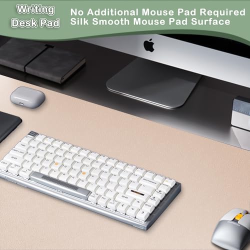 Boutilon Leather Desk Pad Protector,Non-Slip Mouse Pad,Laptop Desk Pad,Office Mouse Mat,Waterproof Leather Desk Blotter,Desk Writing Pad for Office and Home (S-Beige,24"x 14") - color: Beige, size: S 24" x 14"