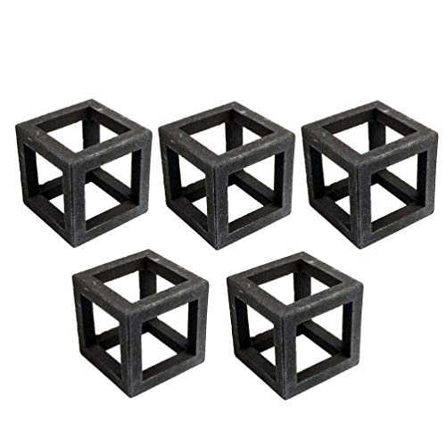 Aquarium Ceramic Shelter Shrimp Hideaway Breeding Cave Cubic Hideout Underwater Landscape Decorations Ornament for Betta,Lizards, Turtles,Reptiles 5Pcs