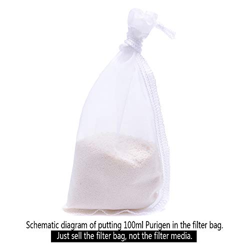 Media Filter Bag Aquarium Extra Fine,Reusable 180 Micron Drawstring Mesh Filter Bags for Very Fine Resins Filter (7.5"*3.6" (3 Pack))