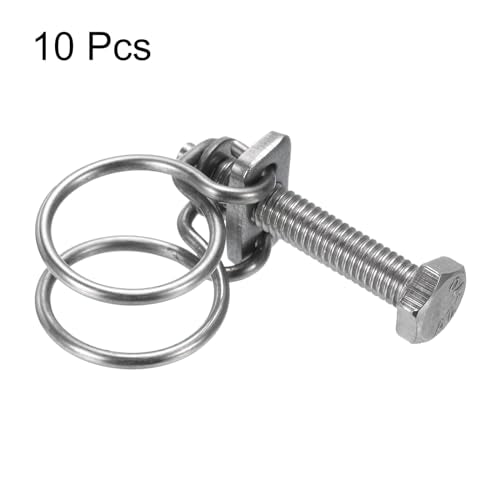 uxcell 10Pcs Double Wire Hose Clamp, 15-18mm Adjustable Stainless Steel Wire Hose Clips with M6 Bolt for Dust Collection Hose, Pump Hose Pipe - size: 15-18mm