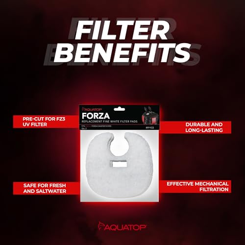 Aquatop RFP-FZ3 Fine White Filter Pads – Fits FZ3-UV Canister Filters – Controls Fine Particles – Keeps Water Clear – Easy to Install – 2 Pack - size: FZ3