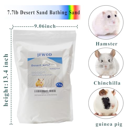 Hamster Bath Sand, 7.7lb Dust Free Desert Sand or Potty Litter Sand for Hamster Chinchillas Gerbil Syrian Mice Small Animals - color: White, size: 7.7lb