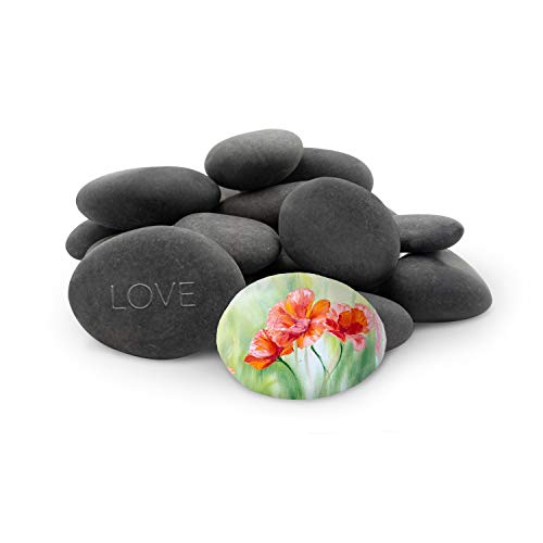 Flat River Rocks for Painting Vase Filler Aquarium Gravel Grey, Medium 5 lbs - Landscaping Pebbles for Indoor Plants, Fish Tank Gravel, Terrarium & Home Decor, Painting, DIY & Crafting – Royal Imports - size: Medium - 5 lbs, style: Grey