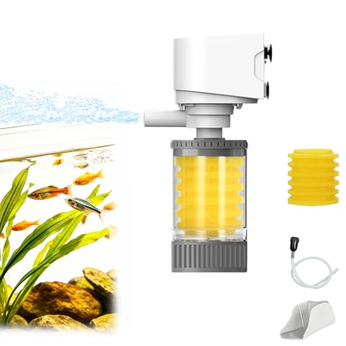 Aquarium Silent Motorized Filter, Lightweight Quiet Fish Tank Filter with Rapid Purification Powerful Decontamination, 4 Stage Filtration System for Crystal-Clear Water & Healthy Fish (4W) - color: 4W