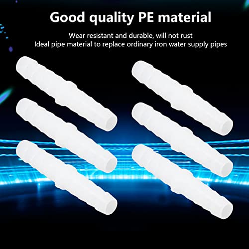 Plastic Hose Barb Fitting, 6mm Straight Equal Barbed Splicer, PE Material, 10 Pieces, for Aquarium and Water Tubing - size: 6-6mm straight through