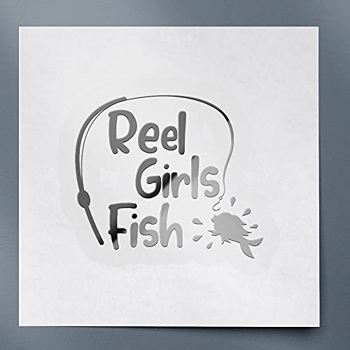 2 Pcs - Decal Stickers of Girls Fish (Metallic Silver) Premium Waterproof Vinyl Decal Stickers for Laptop Phone Accessory Helmet Car Window Mug Tuber Cup Door Wall Decoration Andskusd44381Si070722 - color: Metallic Silver, size: 4.4'' x 3.8''