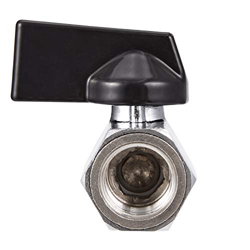 2 Pack Brass Mini Ball Valve 1/4" NPT Female x Male Thread Shut-Off Valve (1/4" NPT) - size: 1/4" NPT