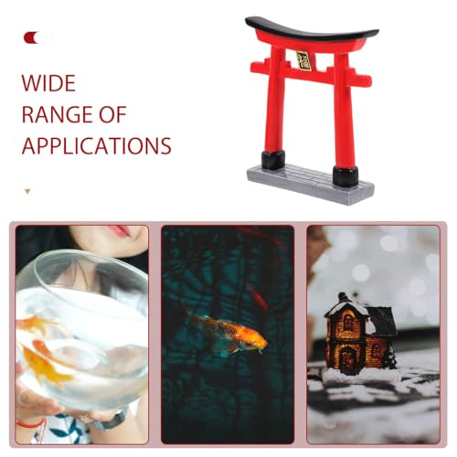 POPETPOP Japanese Torii Gate Aquarium Decor Statue Chinese Miniature Zen Garden Accessories Bonsai Mini Shinto Shrine Sculpture Micor Landscape Decorations Fish Tank Ornaments