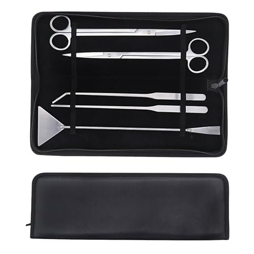 5 Pack Aquarium Scissor Tweezers Spatula Tool 5 in 1 Stainless Steel Aquascaping Tools Set Starter Kits
