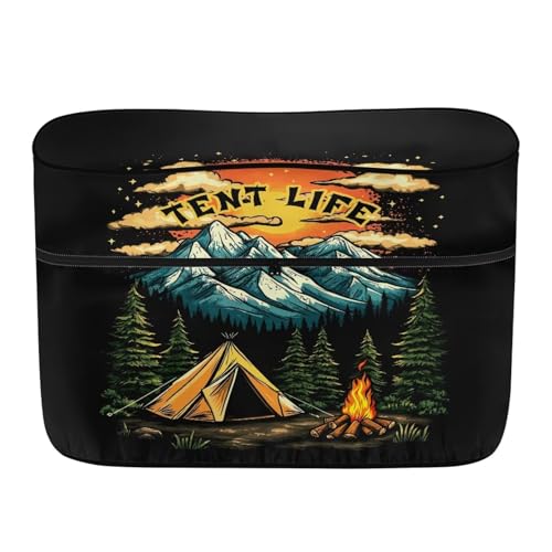 Camping Print Double 20lb RV Propane Tank Cover Weather Resistant Gas Cylinder Cover with Zipper Four Seasons General - color: Camping Print, size: S(20LB)