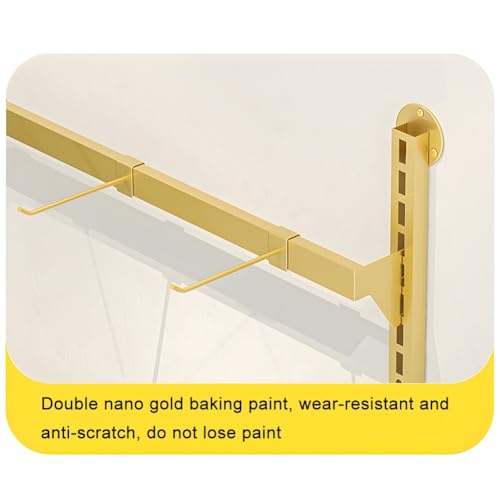4/5 Tier Wall Mounted Socks Rack, Metal Adjustable Height Underwear Display Shelf, Retail Store Bras/Panties/Tank Tops Organizer Stand, for Clothing Store.Gold-b-150x150cm