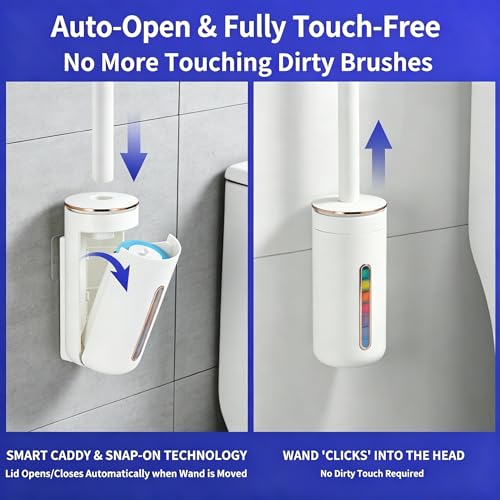 Disposable Toilet Brush with 24 Toilet Wand Refills - Wall Mounted Disposable Toilet Bowl Cleaner Wand Holder and Set, Hygienic Toilet Cleaning System for Bathroom - size: 1 Brush+24 Refills