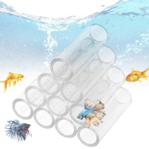 Aquarium Shrimp Cave - Clear Acrylic Breeding Habitat, Crystal Shelter Tube, Secure Aquatic Hideaway | Shrimp Breeding Tube for Small fishss Tank Environment - color: 10 Tubes