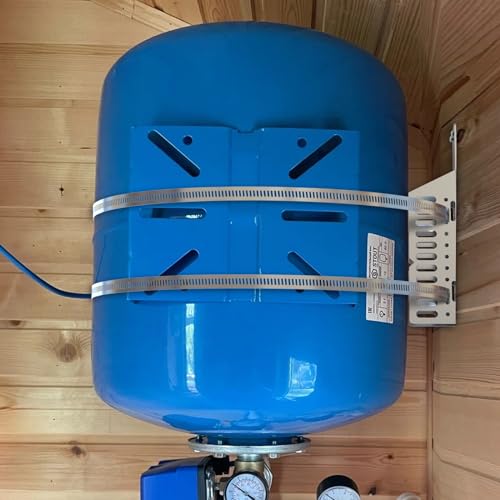 ZhouDaShu 2 Set Expansion Tank Mounting Bracket for Hot Water Heater,Thermal Expansion Tank Holder with 2 Earthquake Straps,Support 5-Gallon Hot Water Tanks up to 13 inches in Diameter - color: 2 Sets