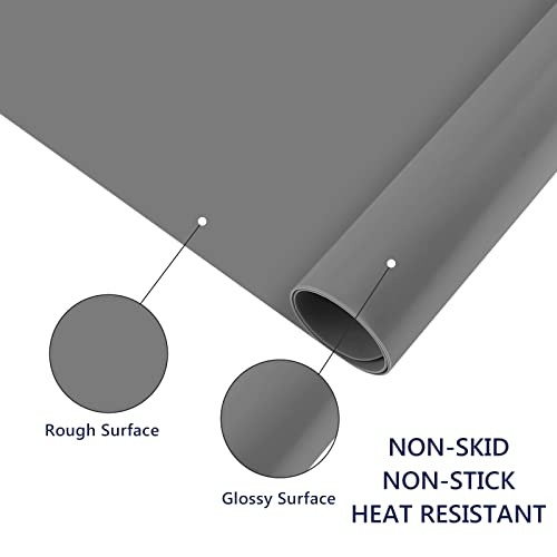 Gartful 2 Pack Silicone Crafting Mats, 15.7" x 11.8" Silicone Mat for Crafts, Large Heat Resistant Sheet for Jewelry Casting Molds, Epoxy Resin, Painting, Counter Table Protector, Placemat, Dark Gray - color: Dark Gray, size: 2pcs - 15.7 x 11.8 inches