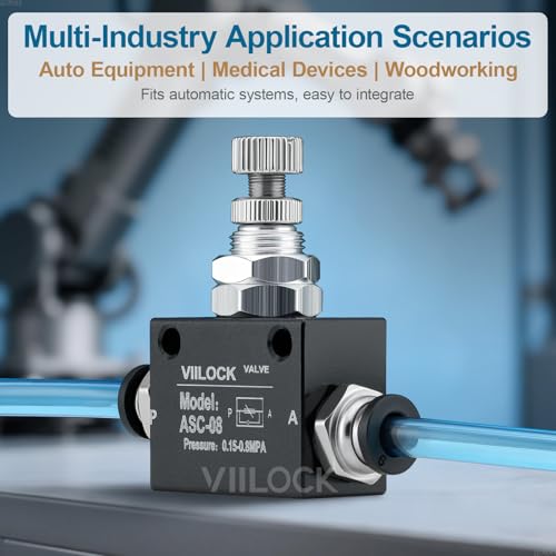 Pneumatic Air Flow Control Valve, PT1/4 Speed Regulating One-Way Throttle Valve ASC-08 - size: PT1/4