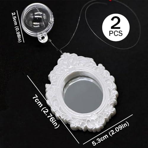 OULIGET Floating Fish Tank Decorative Mirror,Betta Exercise Training Mirror,Floating Device Aquarium Decorations,Ornament Training and Aesthetic Landscaping,2 Pieces