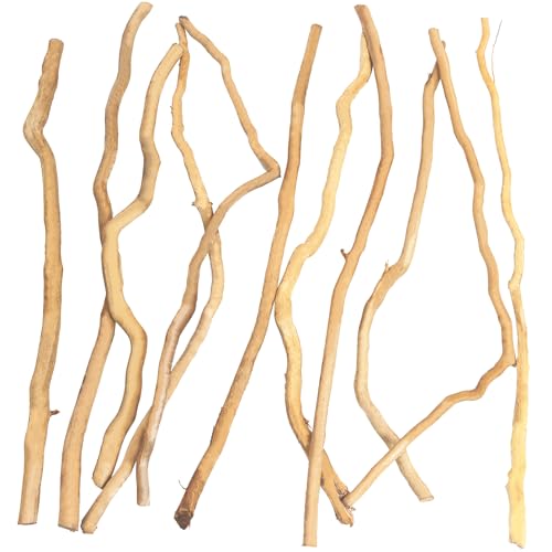 Hamiledyi Natural Driftwood for Aquarium Decor - Red Moor Wood 10"-15" Long Assorted Shapes (200g) Safe Branches for Fish Tank & Reptile Habitat - Natural Aquarium Wood Decorations (Medium Branches)