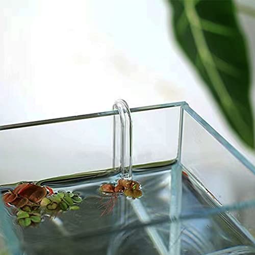 Glass U Shape Tube for Aquarium Air Pump Fish Tank Aquarium CO2 Diffuser Connect Tube 2PCS - size: Glass