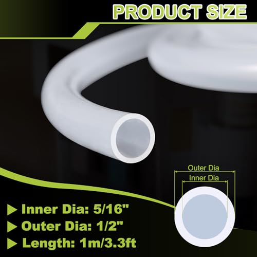 METALLIXITY Silicon Tubing(5/16" ID x 1/2" OD x 3.3Ft), Pure Silicone Hoses High Temp - for Printer, Hot Water Dispenser, Engine, Brewing, Fish Tank Air Pump, Pump Transfer, Clear - size: 3.3 Feet, style: 5/16" IDx1/2" OD