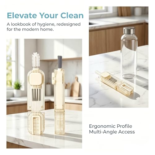 VIDONIO 4 in 1 Cup Lid Gap Cleaning Brush, Multifunctional Insulation Bottle Cleaning Tools, Mutipurpose Tiny Silicone Cup Holder Cleaner, Home Kitchen Cleaning Tools - style: 1Pc White