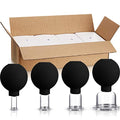 BBTO 4 Pieces Glass Cupping Set Glass Silicone Cupping Cups Massage Vacuum Suction Cupping Cups for Body Face Leg Arm Back Shoulder Muscle and Joint Pain (Black) - color: Black