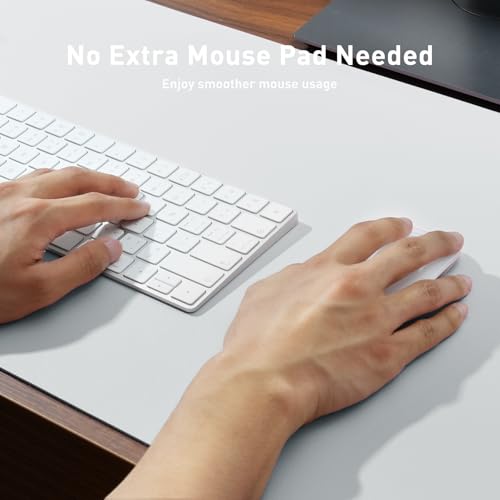 Aothia Leather Desk Pad Protector, Large Mouse Pad, Office Mat, Non-Slip PU Leather Blotter, Laptop Desk Pad, Waterproof Writing Pad for Office and Home (Barely Grey, 23.6" x 13.7") - color: Barely Grey, size: 23.6" x 13.7"