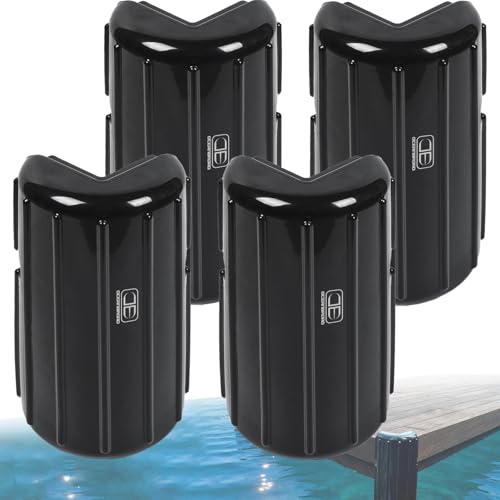 OCEANBROAD Dock Corner Bumpers, Heavy-Duty Marine Guard for Dock Corner & Edge Protection, UV-Resistant PVC with Stainless Steel Hardware, Vertical Installation for Straight Corners - style: 4 Pack