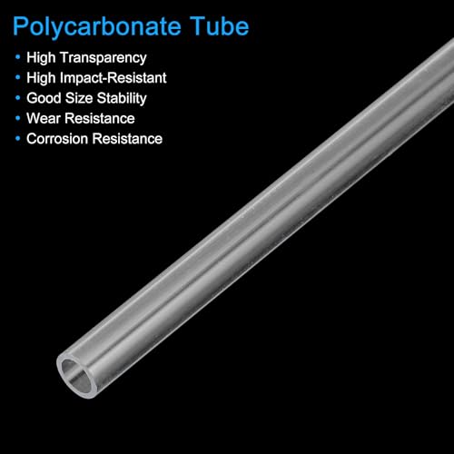 MECCANIXITY Plastic Pipe Rigid Polycarbonate Round Tube Clear 1/4"(6mm) ID 5/16"(8mm) OD 14"(350mm) High Impact for Lighting, Models, Water Plumbing - size: 1/4"IDx5/16"ODx14"